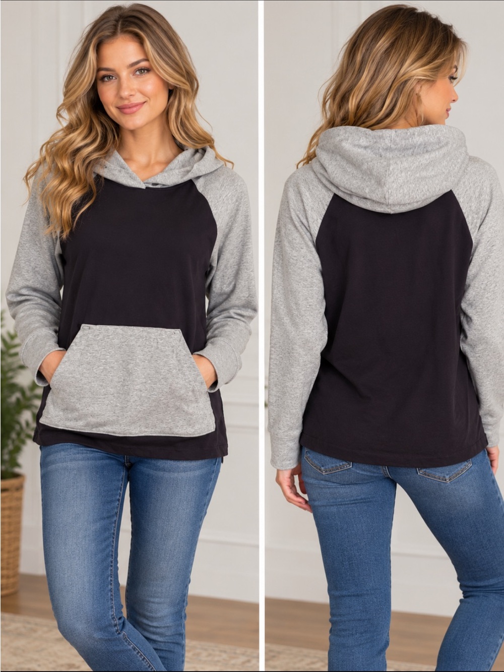 Women’s Hoodie In a Contrasting Black and White